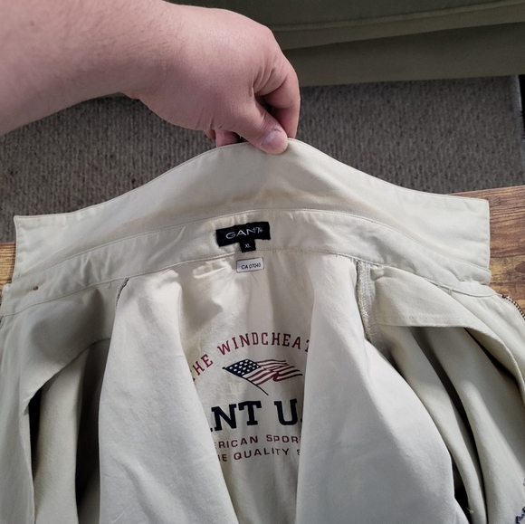 GANT U.S.A Bomber Jacket, The Windcheater, Beige, XL, Mens, Used, 100% Cotton - Picture 15 of 16